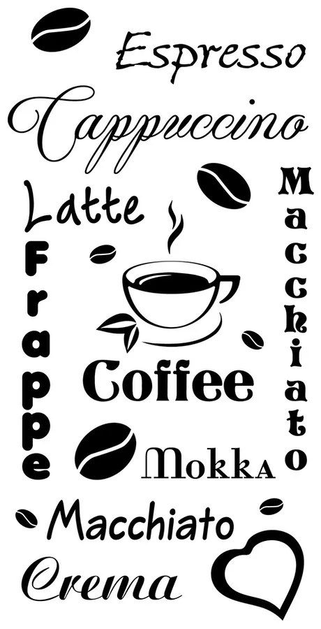 Gario Falmatrica Coffee Szín: Fekete-Matt, Méret: 50 x 100 cm