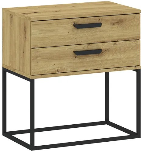 Éjjeliszekrény 2 Fiókkal Tölgy Színben CADRO NR6 60 cm