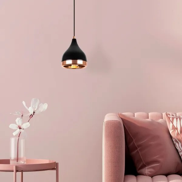 YILDO kábeles függőlámpa 1xE27/40W/230V fekete/réz