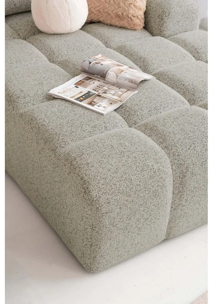 Világosbarna kinyitható tárolóhelyes moduláris sarokkanapé (jobb oldali) Lulu – Miuform