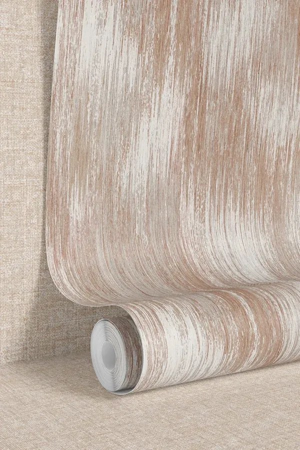 Esselle Home Elemental Huttol réz-törtfehér faerezetes vlies tapéta – 100604EH