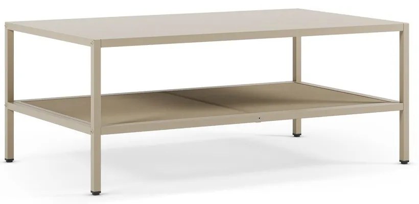 Krémszínű fém dohányzóasztal 60x100 cm Fayna – Marckeric