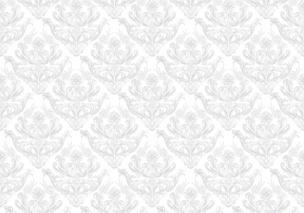 Fotótapéta Elegáns növényi motívumok fehérben és szürkében 200x140 +ragasztó