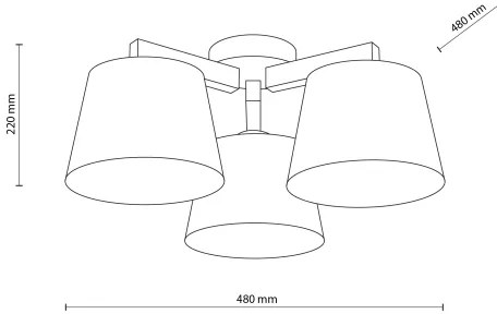 BRILAGI - LED felületre szerelhető csillár LATTE 3xE27/15W/230V fenyő/bézs