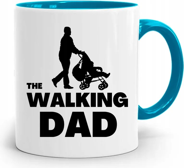 Kék Bögre Apának The Walking Dad fényképes nyomtatással