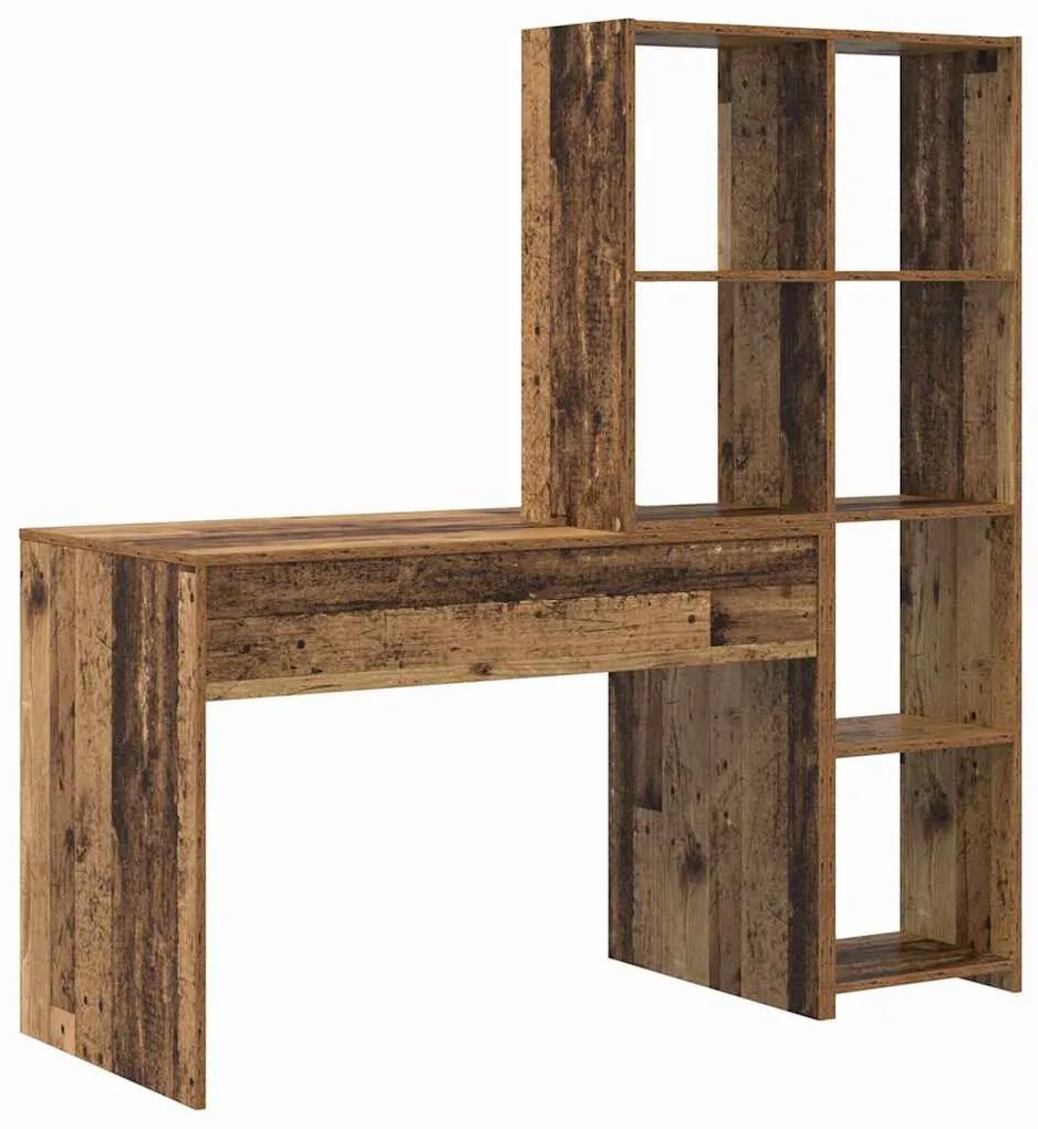 Asztal polcokkal tárolóval Régi fa 138.5 x 55 x 143 cm Faanyag