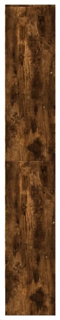 füstös tölgy szerelt fa magasszekrény LED-ekkel 69x32,5x200 cm