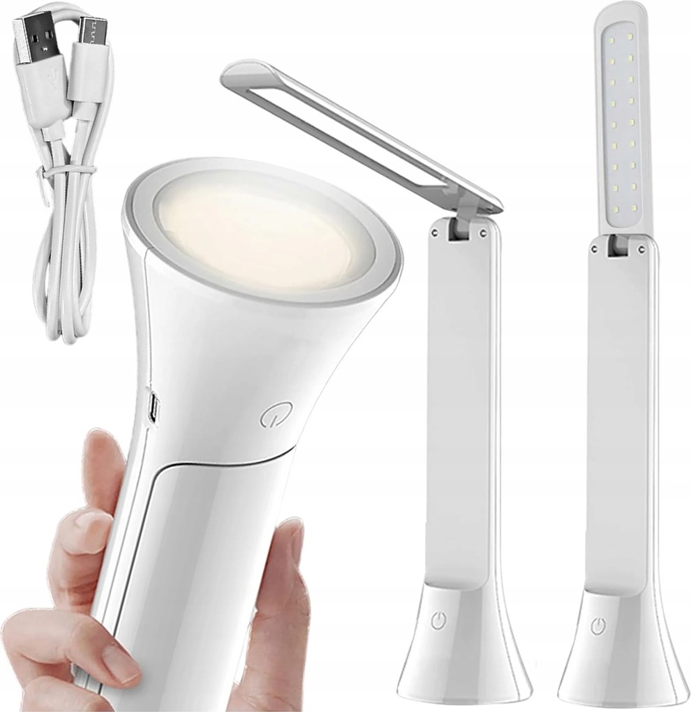 Asztali Led Éjjeli Lámpa 2IN1 Vezeték Nélküli Érintőképernyős Asztali Usb Zseblámpa