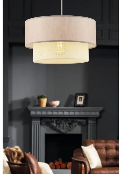 Zsinóros csillár ECHO 1xE27/60W/230V bézs/krémszínű