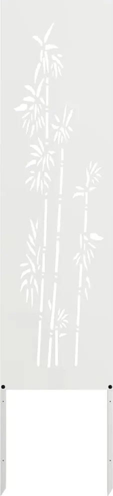 vidaXL Kertvédő vászon Fehér 32 x 140 cm Hidegen hengerelt acél