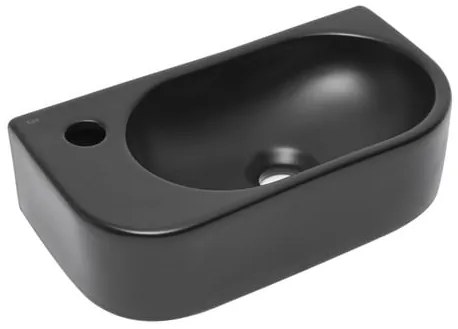 Mosdótál SAT Infinitio 40x21,5 cm fekete matt felülettel túlcsordulás nélkül SATINF4021LBKM