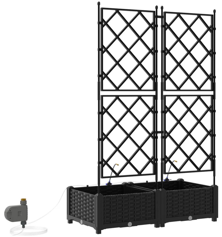 Kerti ültetők Fekete 80 x 40 x 126 cm Acél