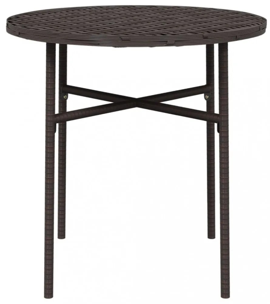 barna polyrattan teázóasztal 45 cm