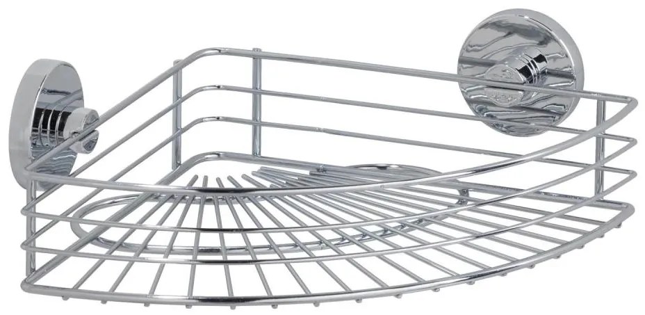 WENKO 20887100 - VACUUM-LOC kerek acél polc, 31x22,5 cm, fényes króm