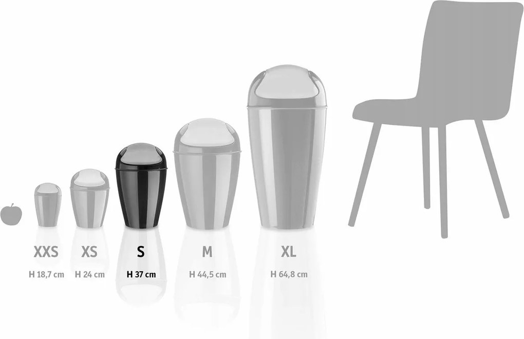 Koziol DEL S Kozmetikai szemeteskosár, 5 l,černá