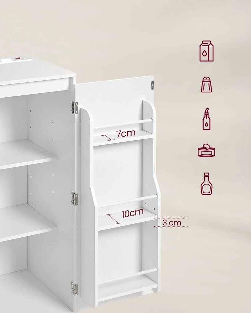 Konyhai tárolószekrény, 3 ajtóval, felhőfehér színben