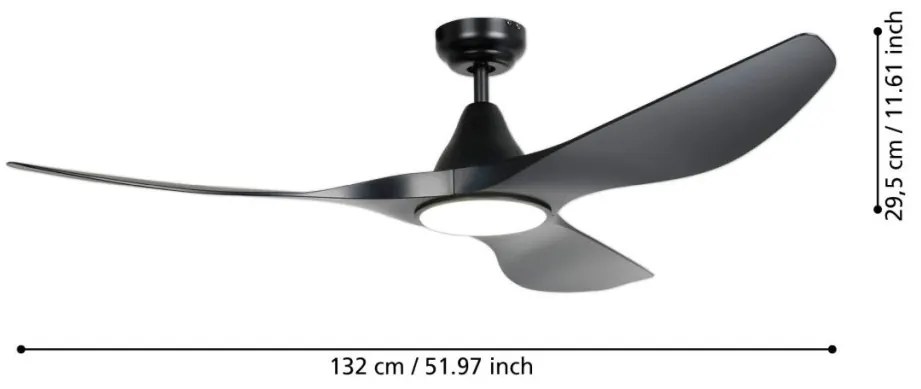 EGLO 35114 PORTSEA Ventilátoros lámpa LED IP20
