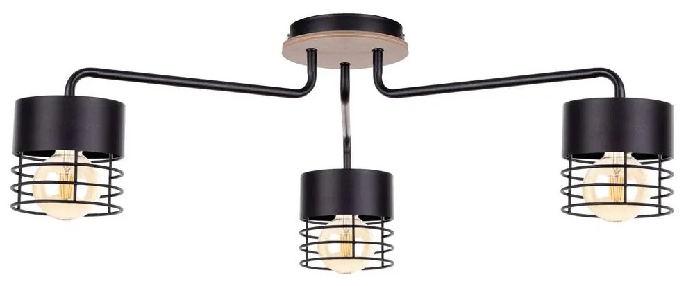 Felületre szerelhető csillár CAS WOOD 3xE27/60W/230V