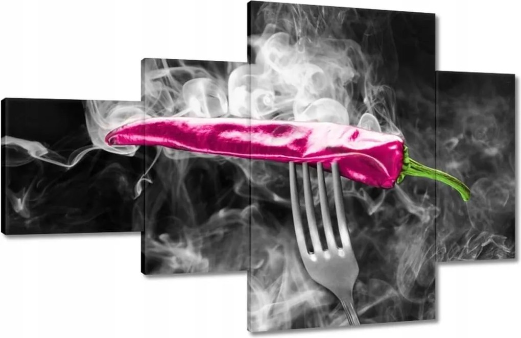 Vászonkép 130x80 Rózsaszín paprika a füstben