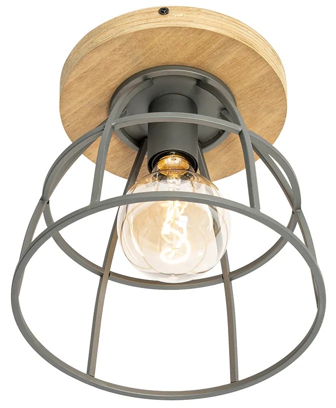 Ipari mennyezeti lámpa sötétszürke fával - Arthur