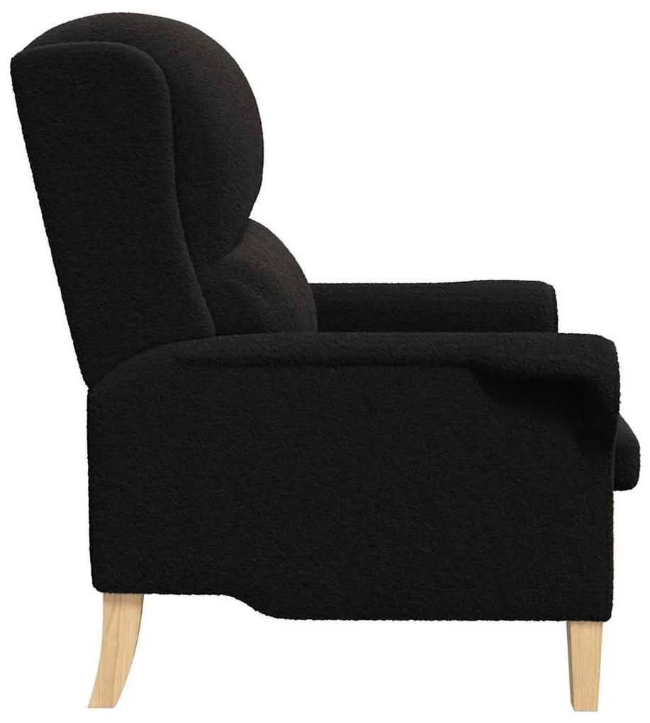 karosszék Fekete 76 x 94 x 102 cm Puha Sherpa anyag, mérnöki fa