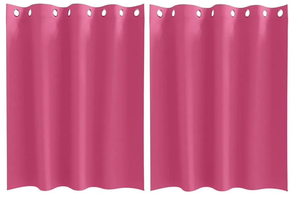 Függönyök függönyökkel 2 pcs Fényes rózsaszín Poliészter