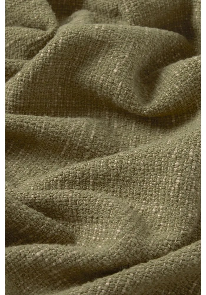 Khaki pamut takaró 130x180 cm Handloom – Lorena Canals