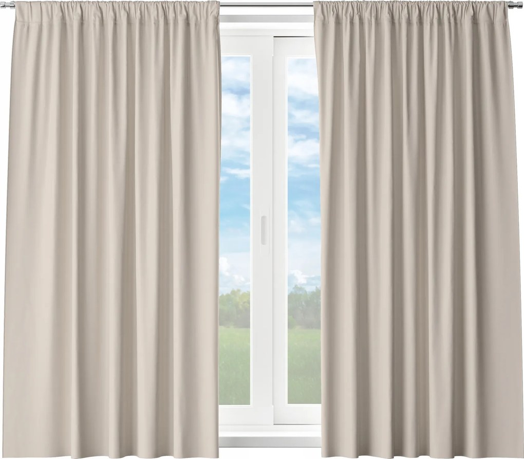 Kész Függöny Sima Szalagos Béka 140X160 CM Bézs Latte Függöny 4108