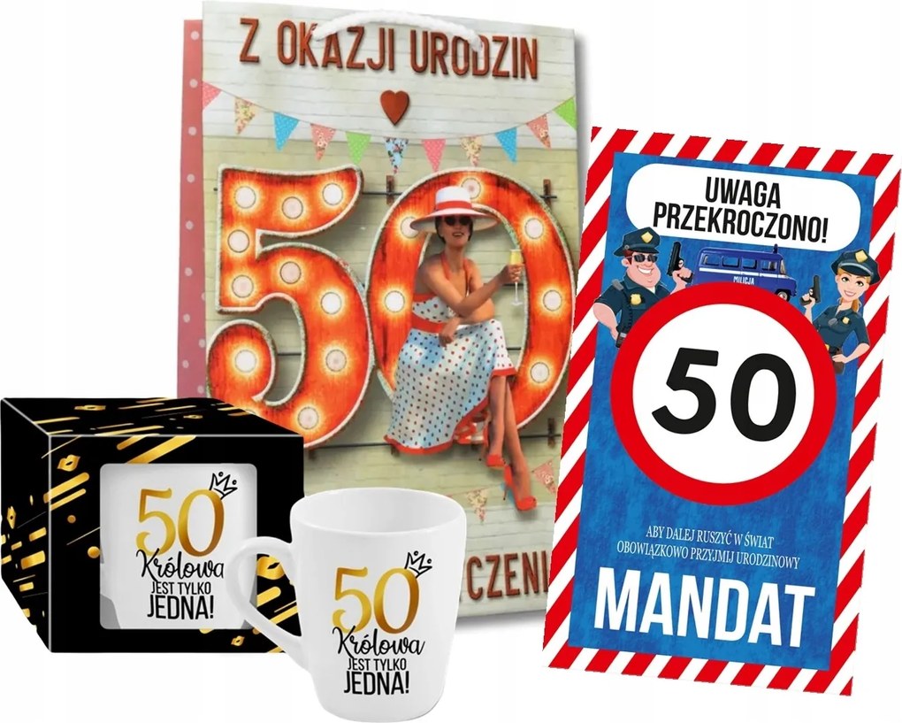 50. Születésnapi Ajándék Nőknek Bögre Szett