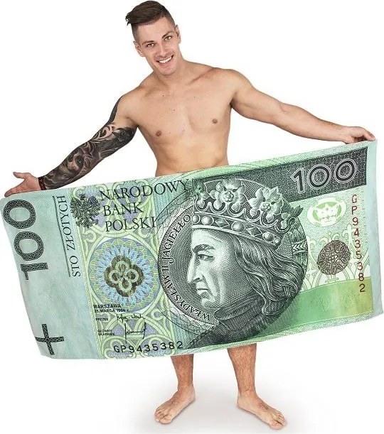 Fürdőlepedő 100 Pln bankjegy Hajs születésnapi vicces