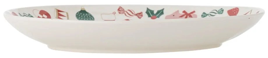 Krémszínű agyagkerámia szervírozó tányér karácsonyi mintával ø 28 cm Yule – Bloomingville