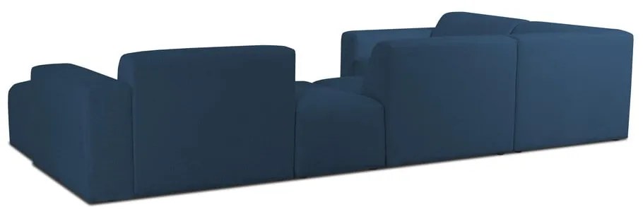 Sötétkék buklé sarokkanapé (U alakú) Roxy – Scandic