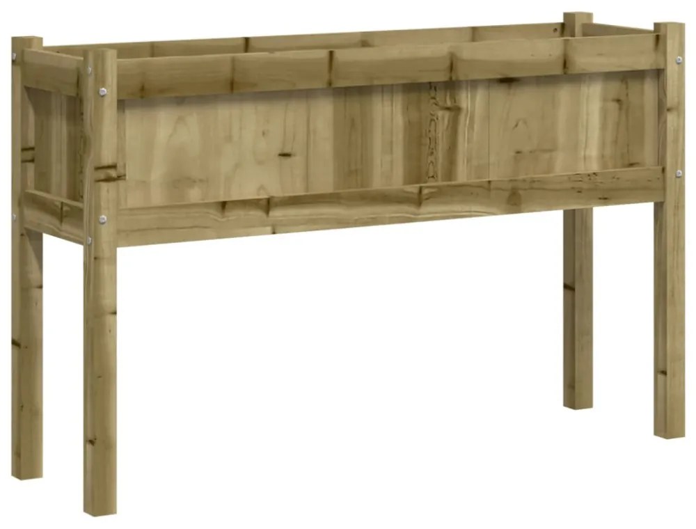 impregnált fenyőfa kerti virágláda lábakkal 110 x 31 x 70 cm