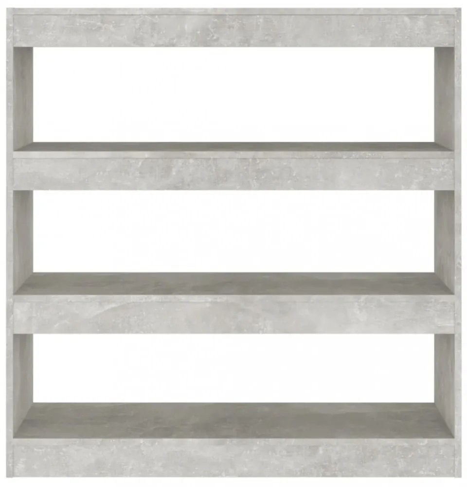 betonszürke térelválasztó könyvszekrény 100 x 30 x 103 cm