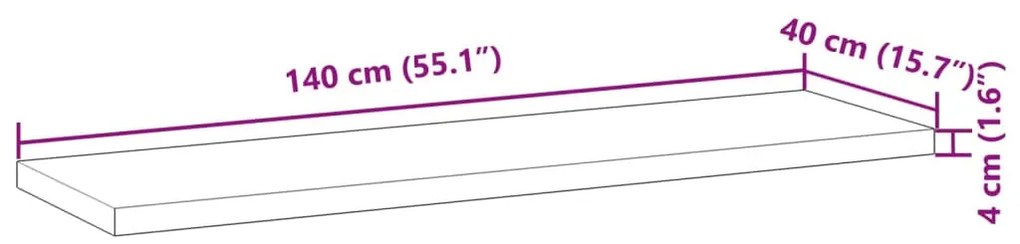 4 db kezeletlen tömör akácfa függőpolc 140 x 40 x 4 cm