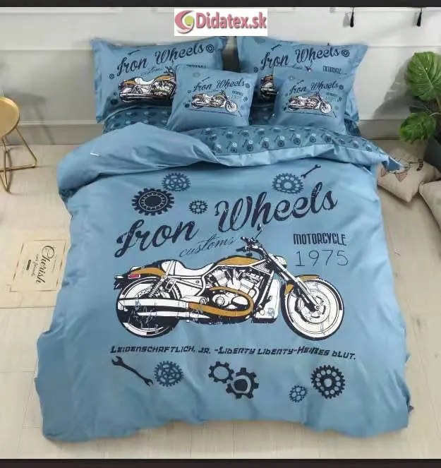 IRON WHEELS fotó ágynemű 140x200 cm 3 szett csomag Ágynemű mérete: 140x200 cm, A csomag tartalma: 3 Készletcsomagolás