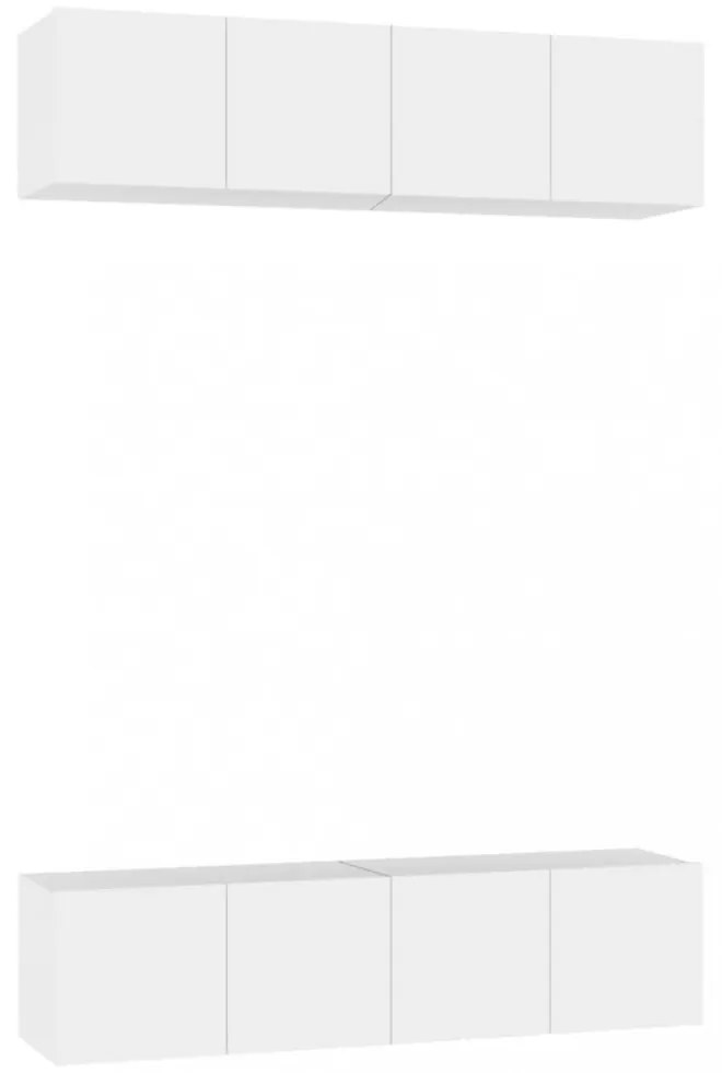 4 db fehér szerelt fa TV-szekrény 60 x 30 x 30 cm