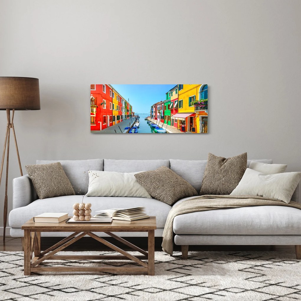 Kép - Burano sziget, Velence, Olaszország (120x50 cm)