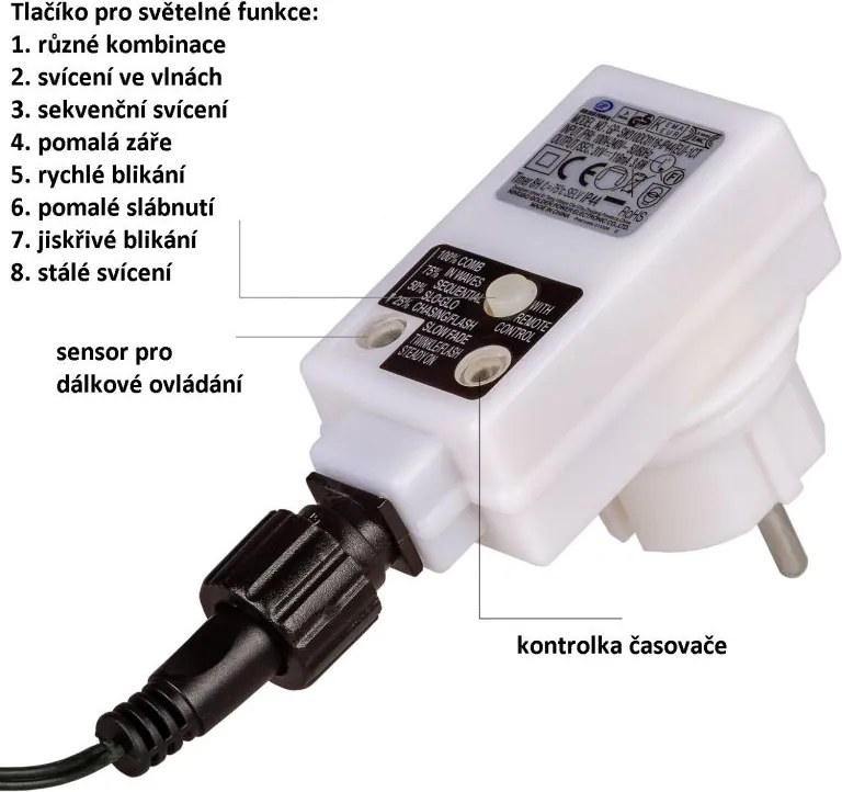 VOLTRONIC® Fényfüzér 40 m 400 LED színes vezérlő