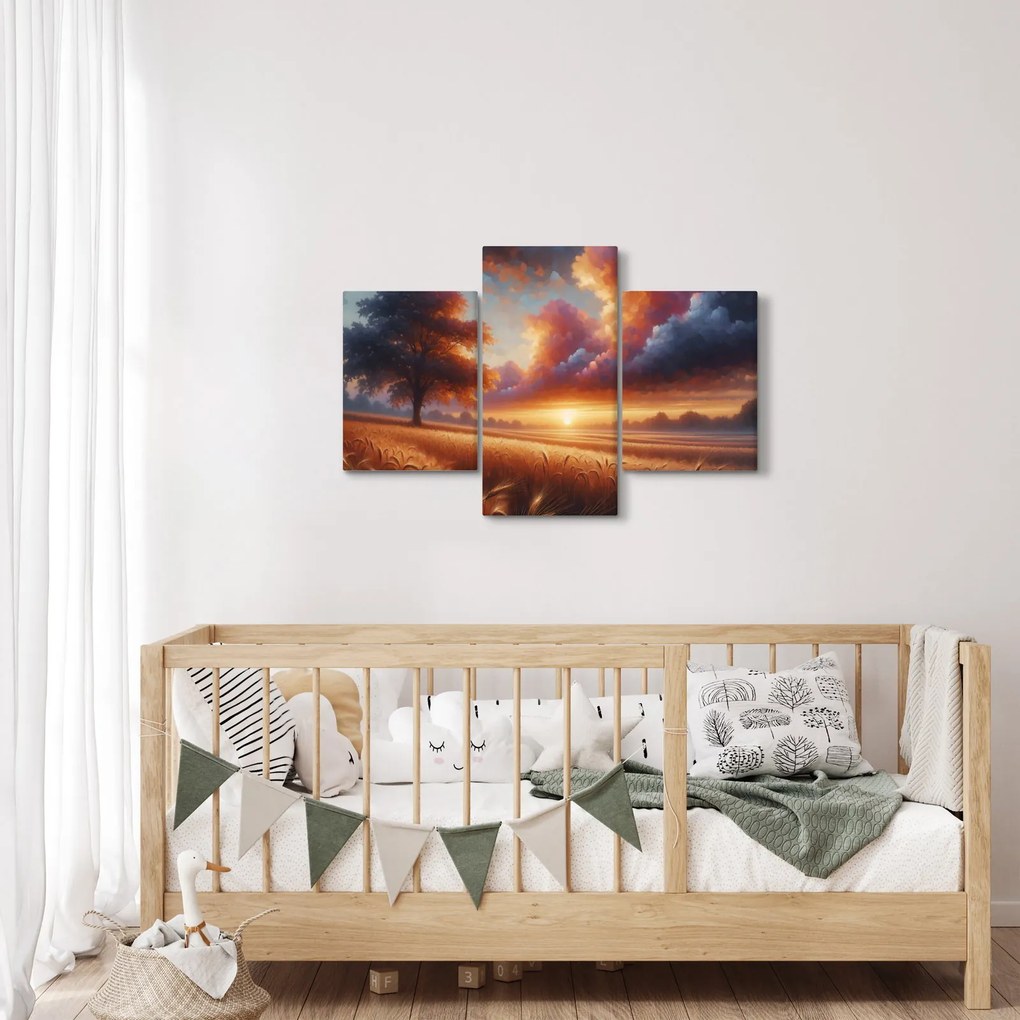 Kép – Naplemente a mezőn (90x60 cm)
