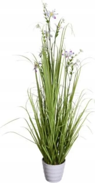 Művirág Cserépben 100 cm Műfű És Mezei Virágok Rózsaszín