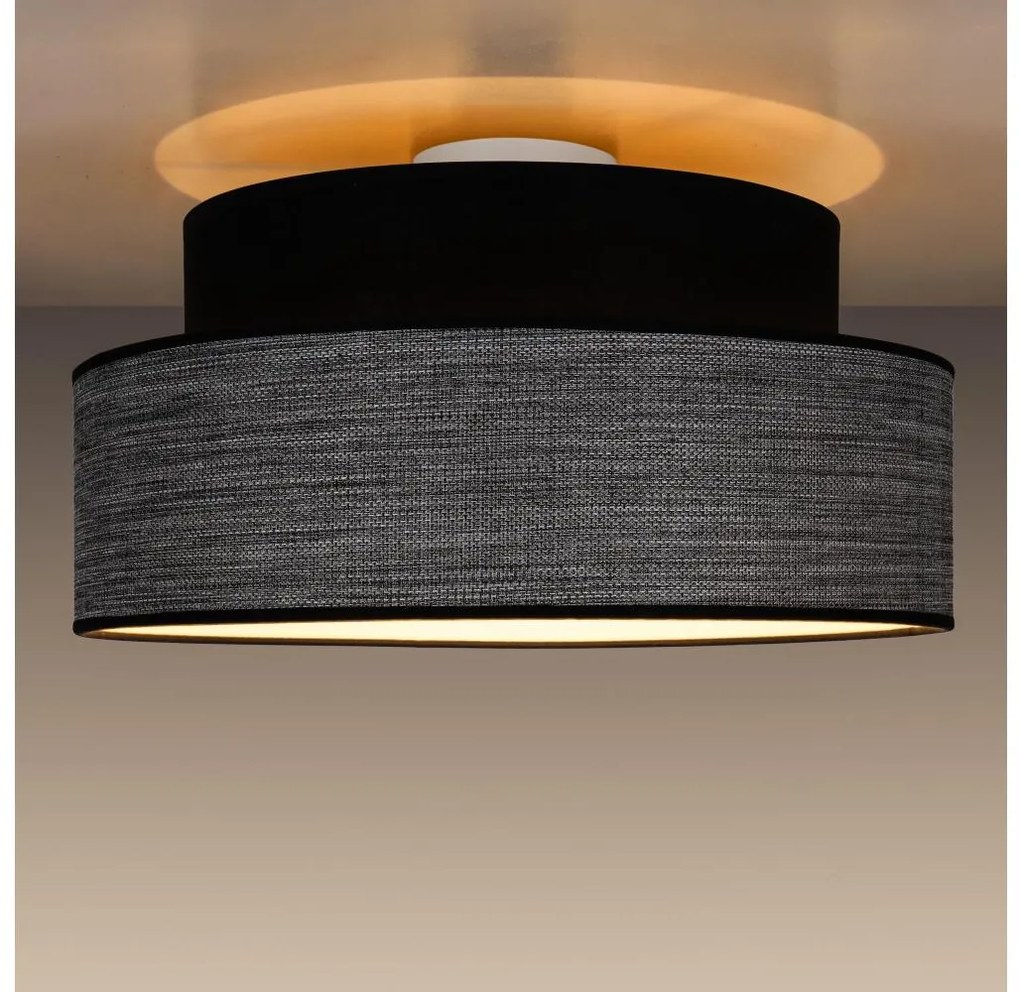 Mennyezeti lámpa GRACE 1xE27/60W/230V átm. 40 cm fekete/szürke