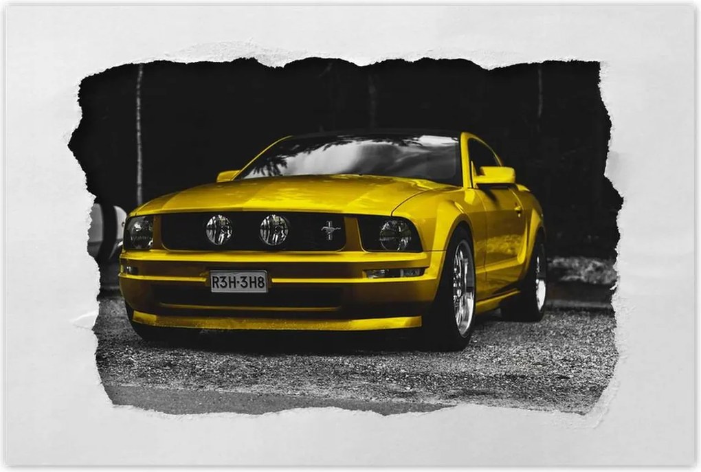 Poszter 60x40 Sárga Ford Mustang