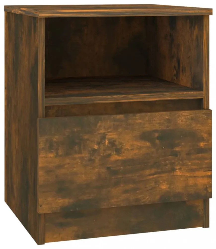 füstös tölgy színű szerelt fa éjjeliszekrény 40 x 40 x 50 cm