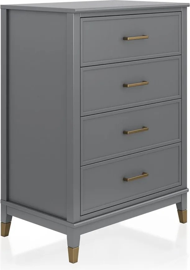 Westerleigh szürke komód, 75 x 106 cm - CosmoLiving by Cosmopolitan