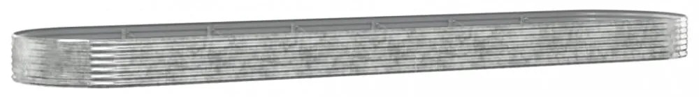 ezüstszínű horganyzott acél kerti magaságyás 600x140x36 cm