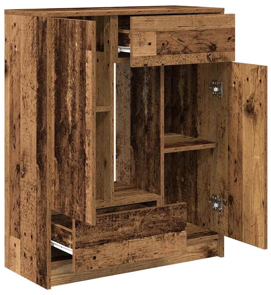 antik fa komód fiókokkal és ajtókkal 73x31x90 cm