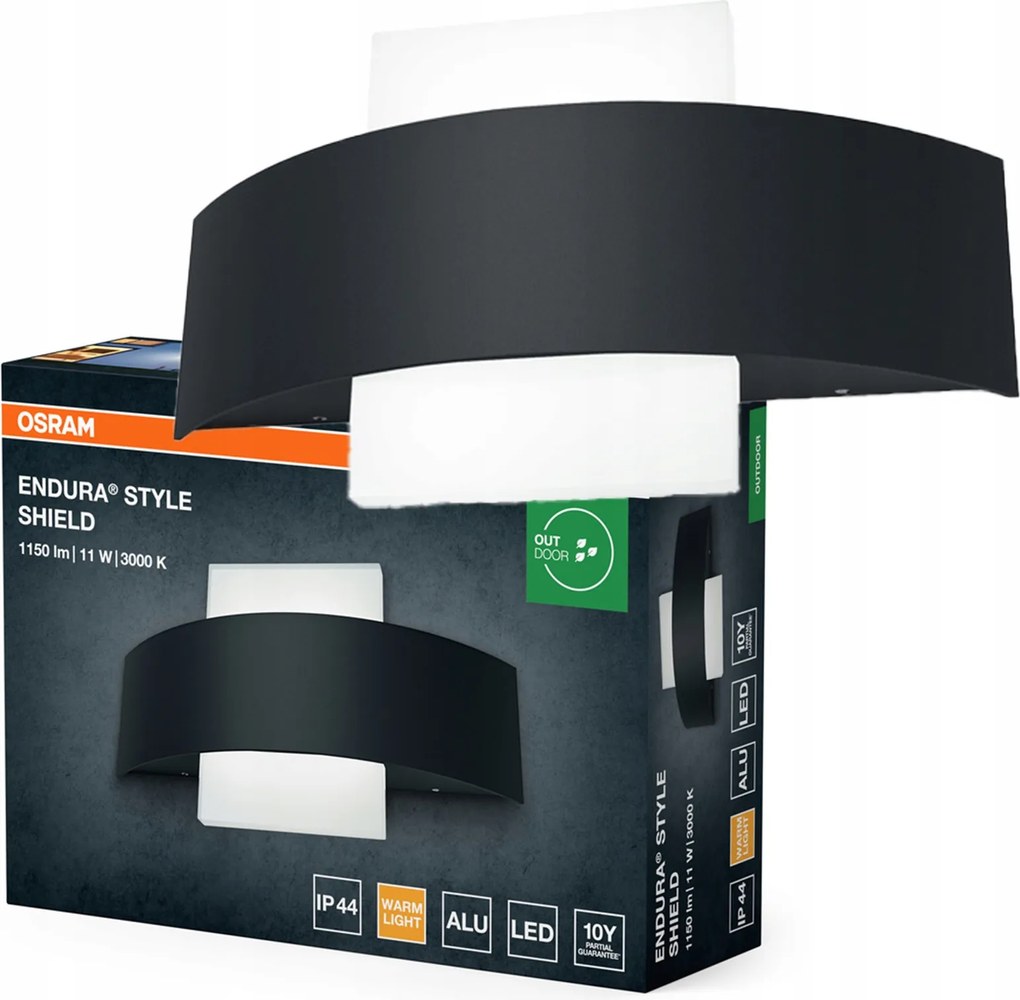 Kerti fali lámpa Kültéri Led lámpa 10.5W 410lm 3000K Szürke IP44 Endura