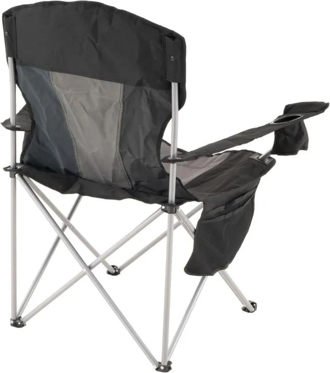 Összecsukható kempingszék XL hűtőtáskával fekete/szürke