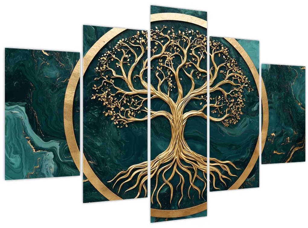 Kép – Márványban lévő arany életfa (150x105 cm)